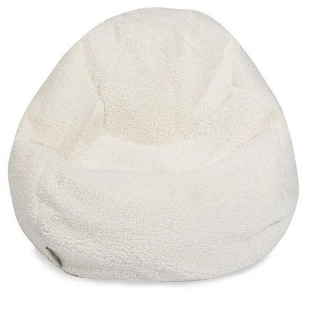 MAJESTIC HOME Majestic Home 85907264009 Solid Cream Sherpa Small Classic Bean Bag - 28 x 28 x 22 in. 85907264009